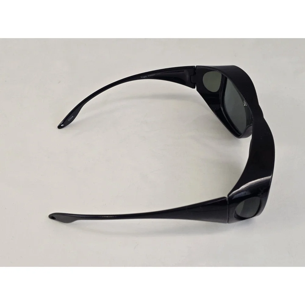 Yogo‎ Vision 8059 Solar Shield Unisex Wrap Around Black Sunglasses 60-18-132 NIP